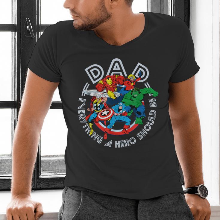 Marvel Comics Retro Classic Father's Day Avengers Hero Dad Men's V-Neck T-Shirt Marvel Comics Retro Classic Father's Day Avengers Hero Dad Men's V-Neck T-Shirt