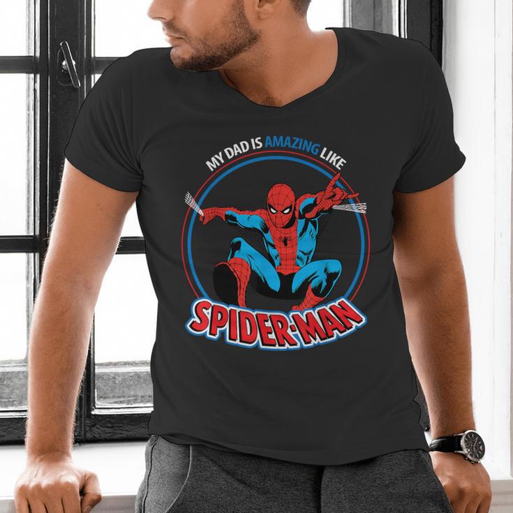 Marvel Dad Is Amazing Like Spider-Man Father's Day Men's V-Neck T-Shirt