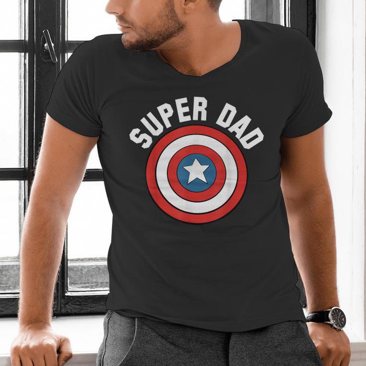 Marvel Father's Day Super Dad Captain America Shield Men's V-Neck T-Shirt