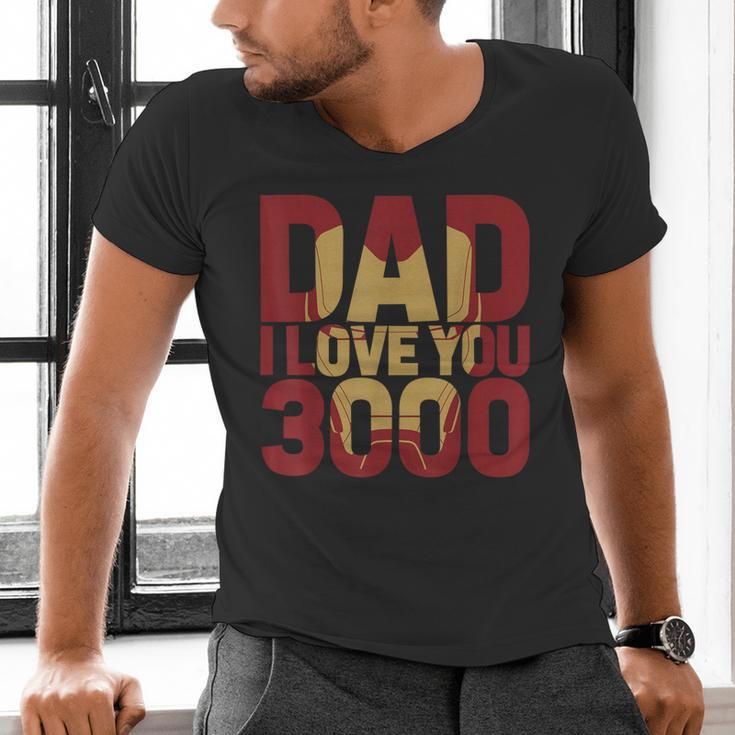 Marvel Iron Man Dad I Love You 3000 Text Fill Father's Day Small Men's V-Neck T-Shirt Marvel Iron Man Dad I Love You 3000 Text Fill Father's Day Small Men's V-Neck T-Shirt
