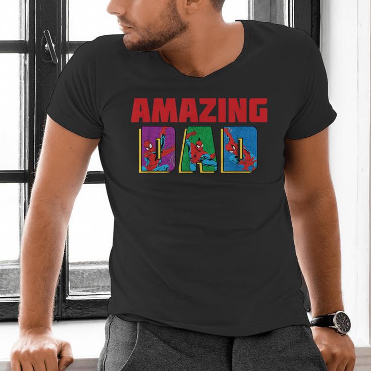 Marvel Spider-Man Amazing Dad Birthday Father’s Day Men's V-Neck T-Shirt