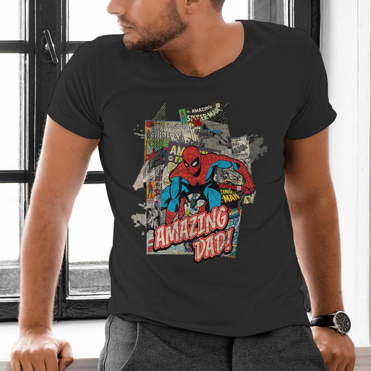 Marvel Spider-Man Amazing Dad Father's Day Men's V-Neck T-Shirt