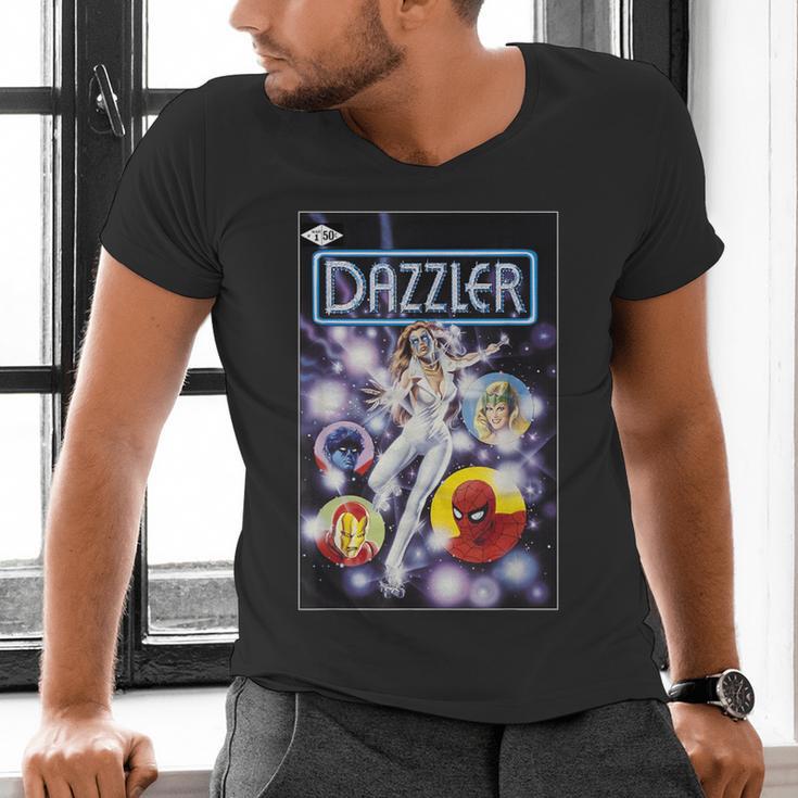 Marvel Universe Classic Dazzler Light Power Comic Book Cover Men's V-Neck T-Shirt