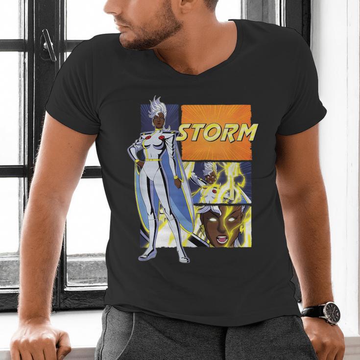 Marvel X-Men '97 Storm Vintage Classic Comic Book Panels Men's V-Neck T-Shirt