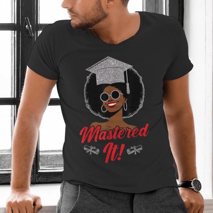 Master Degree Graduation Gifts Black Girl Men's V-Neck T-Shirt