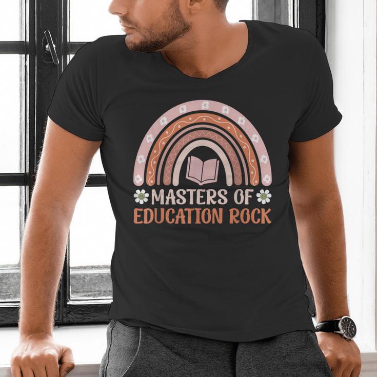MASTER OF EDUCATION ROCK Master Graduation Men's V-Neck T-Shirt