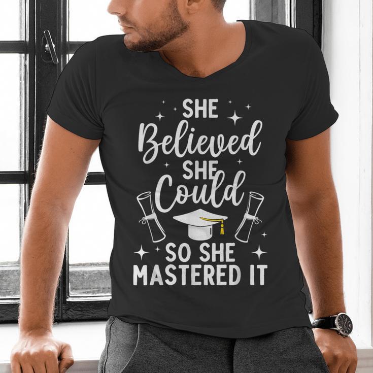 Masters Degree Graduation Art For Women Girl Masters Degree Men's V-Neck T-Shirt