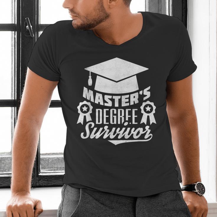 Master's Degree Survivor College Graduation Men's V-Neck T-Shirt