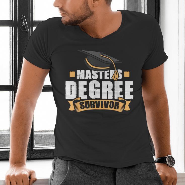 Masters Degree Survivor Graduation For MBA Graduate Men's V-Neck T-Shirt