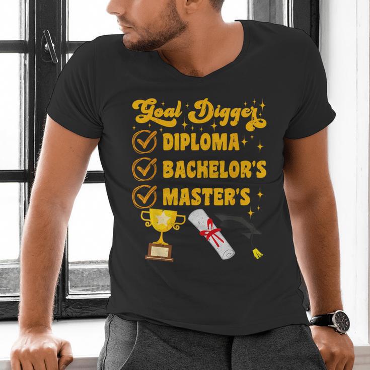 Master's Thesis Passed Goal Digger Master's Graduation Men's V-Neck T-Shirt