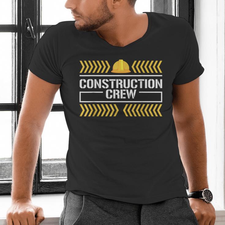 Matching Boys And Dad Mom Construction Digger Birthday Party Men's V-Neck T-Shirt
