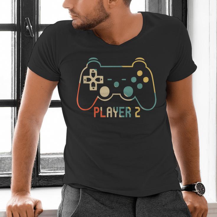 Matching Gamer Tee For Dad Mom & Kids Player 123 Men's V-Neck T-Shirt