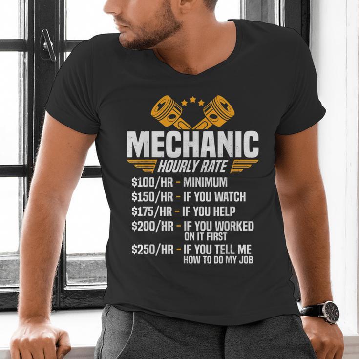 Mechanic Men Dad Hourly Rate Car Auto Garage Mechanic Men's V-Neck T-Shirt