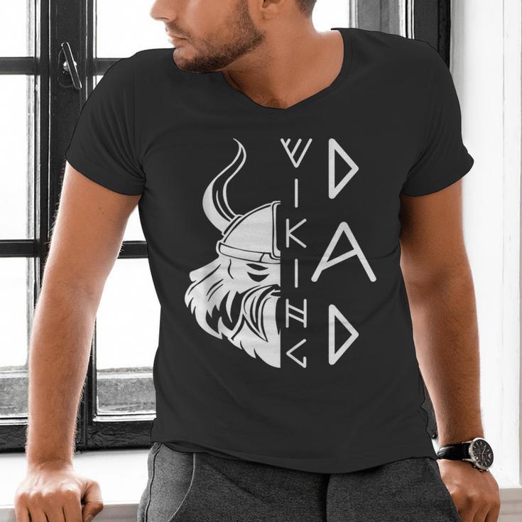 Men Celtic Norse Mythology Viking Dad Men's V-Neck T-Shirt
