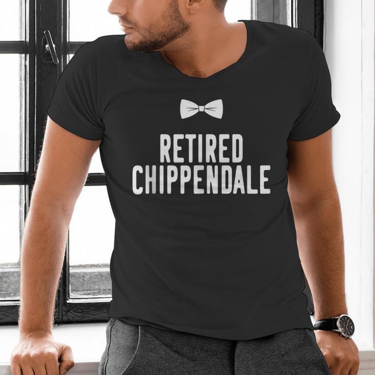 Men Dad Bod Joke Ex Male Dancer Humor Retired Chippendale Men's V-Neck T-Shirt