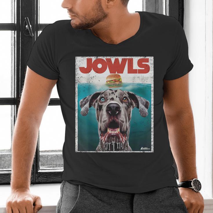 Merle Great Dane Jowls Paws Top Blue Eye Brown Dog Mom Dad For Men Women Girls Kids Men's V-Neck T-Shirt