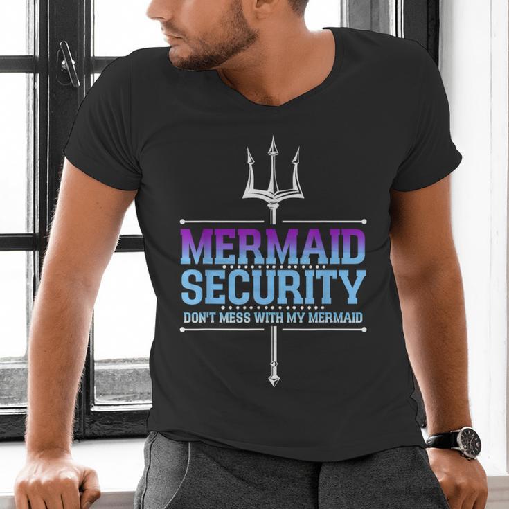 Mermaid Security Merman Merdad Mermaid Squad Fathers Day Dad Men's V-Neck T-Shirt