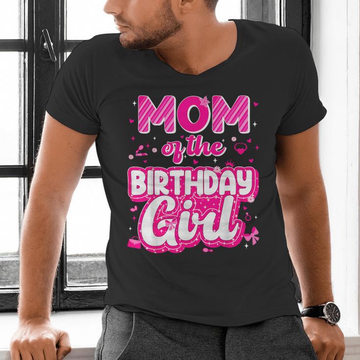 Mom And Dad Birthday Girl Family Matching Party Decorations Men's V-Neck T-Shirt