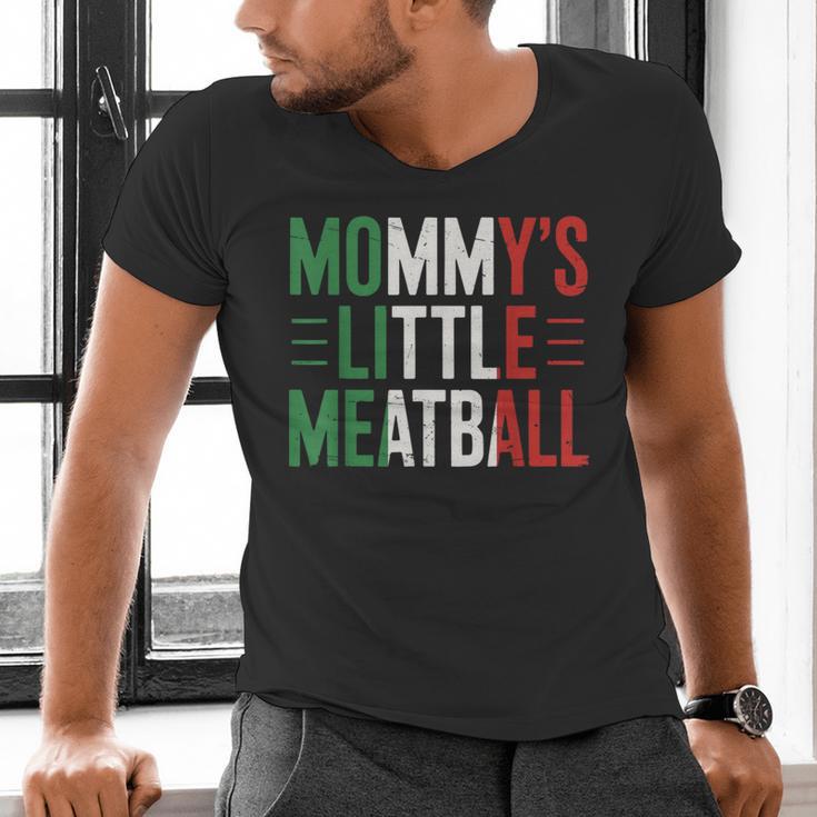Mommy's Little Meatball Italian Quote Family Dad Mom Kids Men's V-Neck T-Shirt