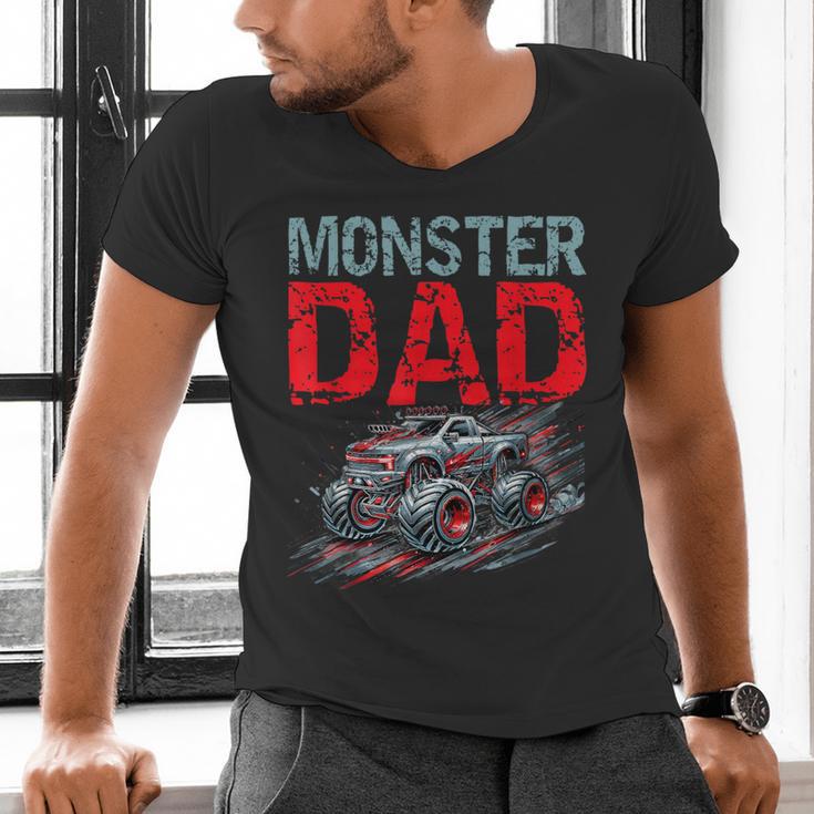 Monster Truck Dad Father's Day Men Men's V-Neck T-Shirt