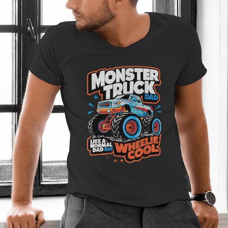 Monster Truck Dad Wheelie Cool Like Normal Dad Men's V-Neck T-Shirt