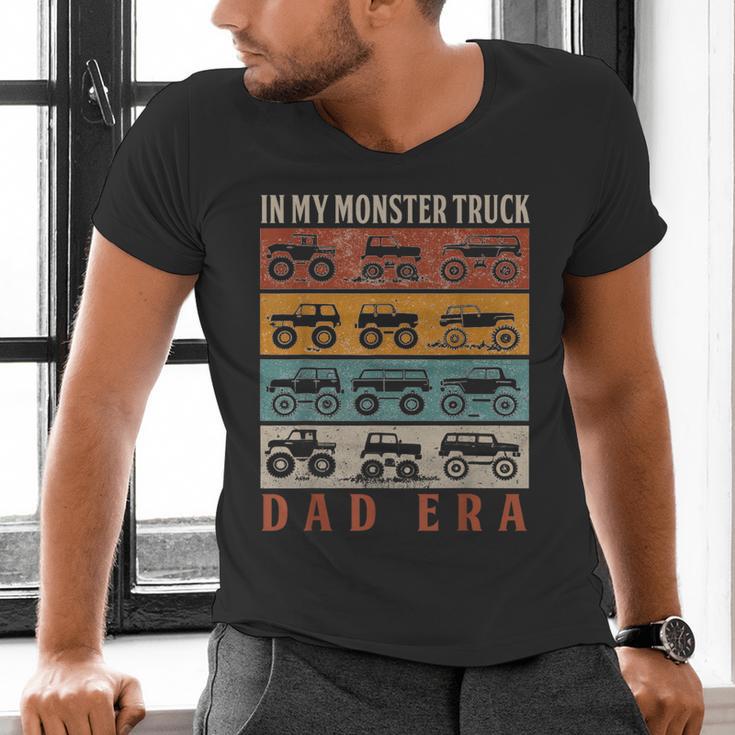 In My Monster Trucks Dad Era Matching Family Truck Lovers Men's V-Neck T-Shirt