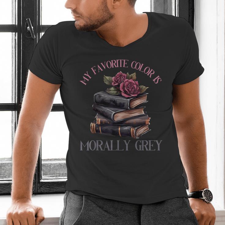 Morally Grey Books Women Morally Grey Is My Favorite Color Men's V-Neck T-Shirt