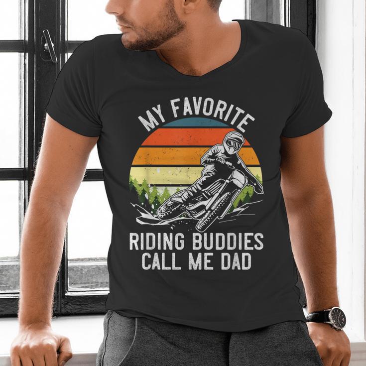 Motorcycle Dad Dirt Bike Shirt Motocross Riding Buddies Men's V-Neck T-Shirt