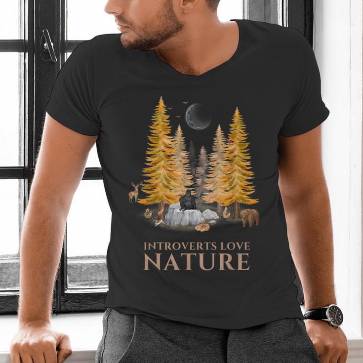 Nature Scene Tees For Introverts Quiet Escape Solitude Men's V-Neck T-Shirt Nature Scene Tees For Introverts Quiet Escape Solitude Men's V-Neck T-Shirt