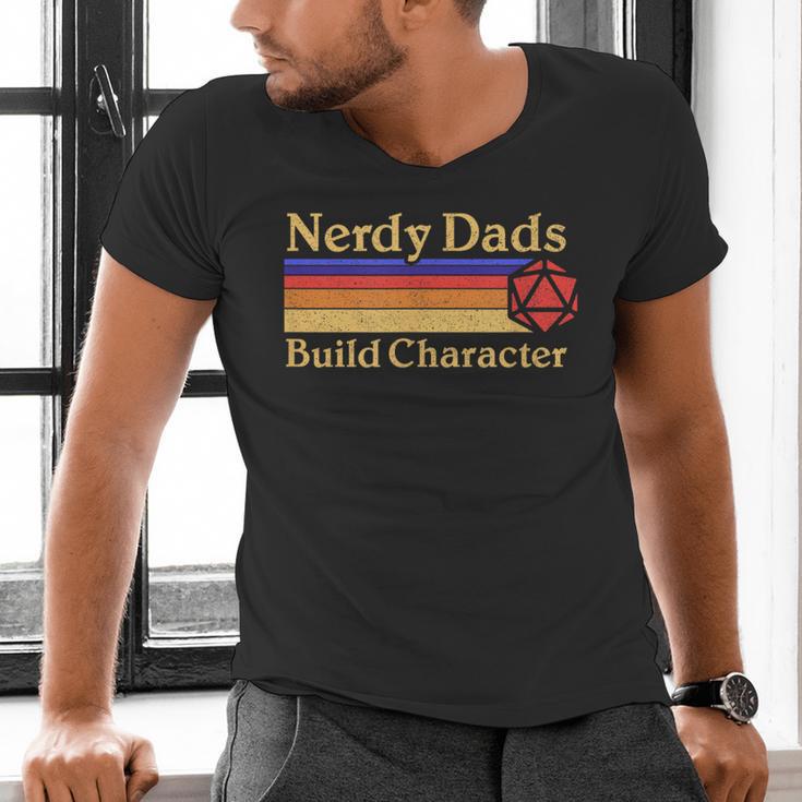 Nerdy Dads Dice For Tabletop RPG New Father Men's V-Neck T-Shirt Nerdy Dads Dice For Tabletop RPG New Father Men's V-Neck T-Shirt