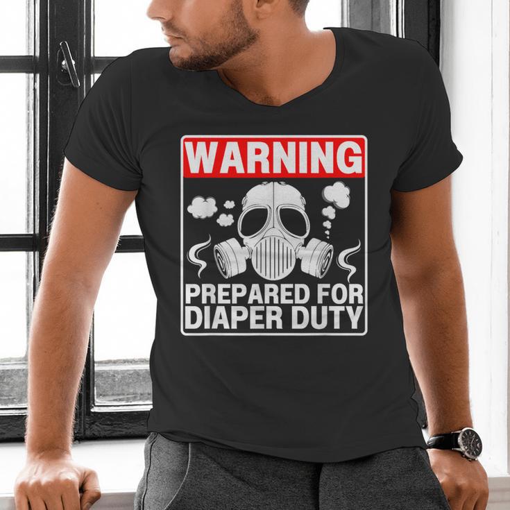 New Dad Prepared For Diaper Duty Daddy Diaper Duty Men's V-Neck T-Shirt