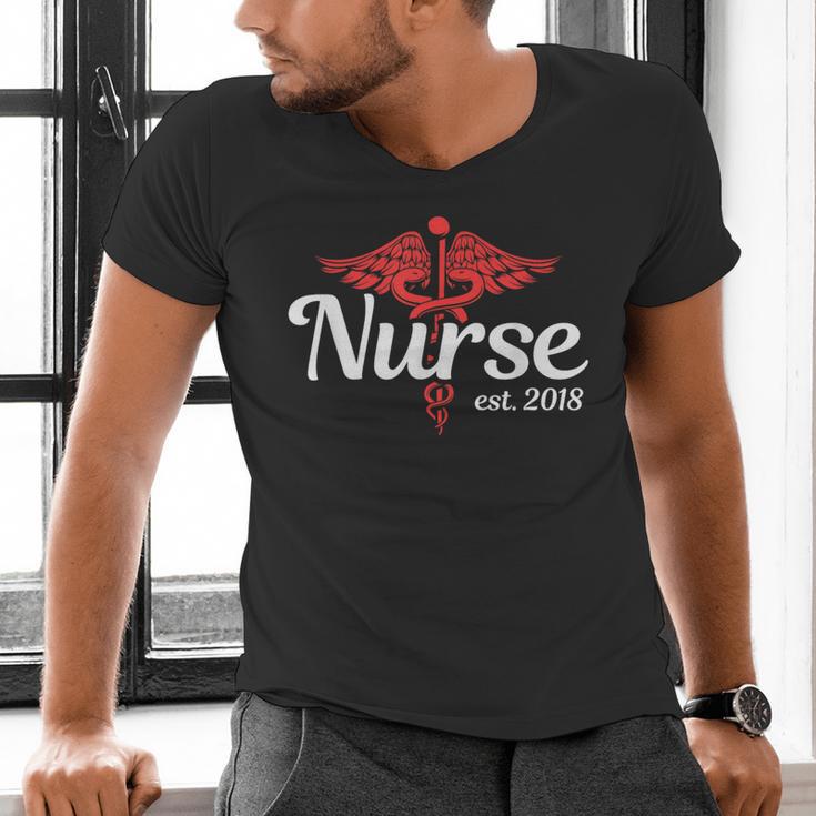 New Nurse 2018 Nurse Nursing School Graduation Shirt Men's V-Neck T-Shirt