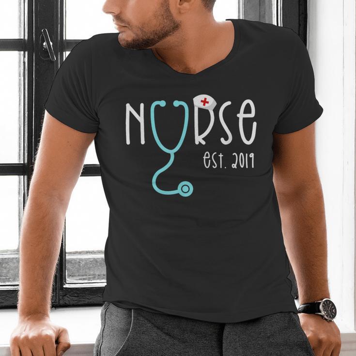 New Nurse Est 2019Shirt Graduation RN Women Men's V-Neck T-Shirt