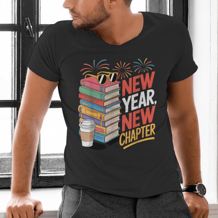 New Year New Chapter Book Lover Reader Men's V-Neck T-Shirt