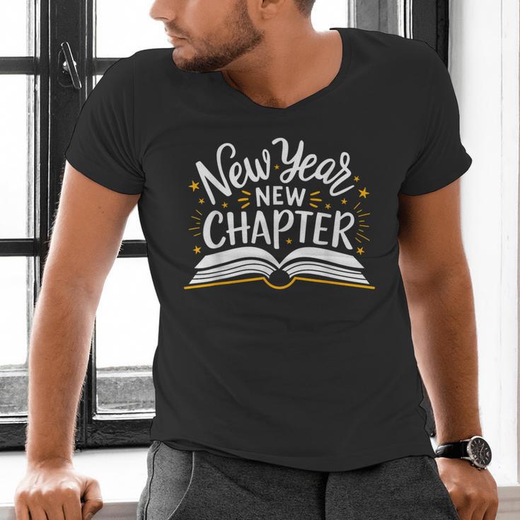 New Year New Chapter Happy New Year 2025 Book Men's V-Neck T-Shirt New Year New Chapter Happy New Year 2025 Book Men's V-Neck T-Shirt