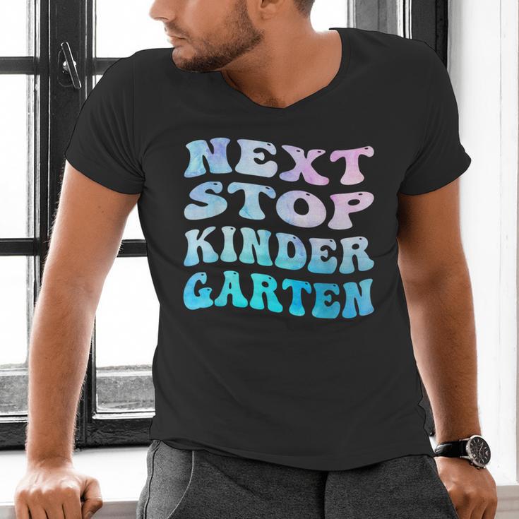 Next Stop Kindergarten Groovy Graduation Last Day Of School Men's V-Neck T-Shirt