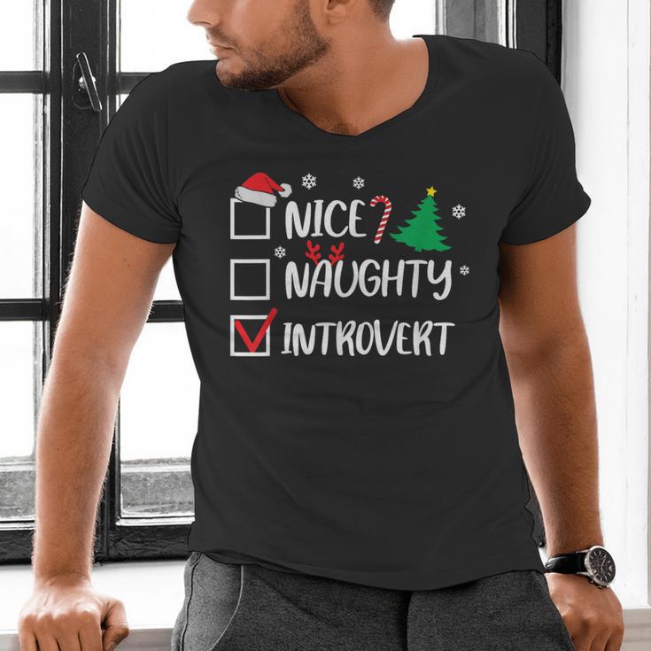 Nice Naughty Introvert Christmas List Santa Men's V-Neck T-Shirt Nice Naughty Introvert Christmas List Santa Men's V-Neck T-Shirt