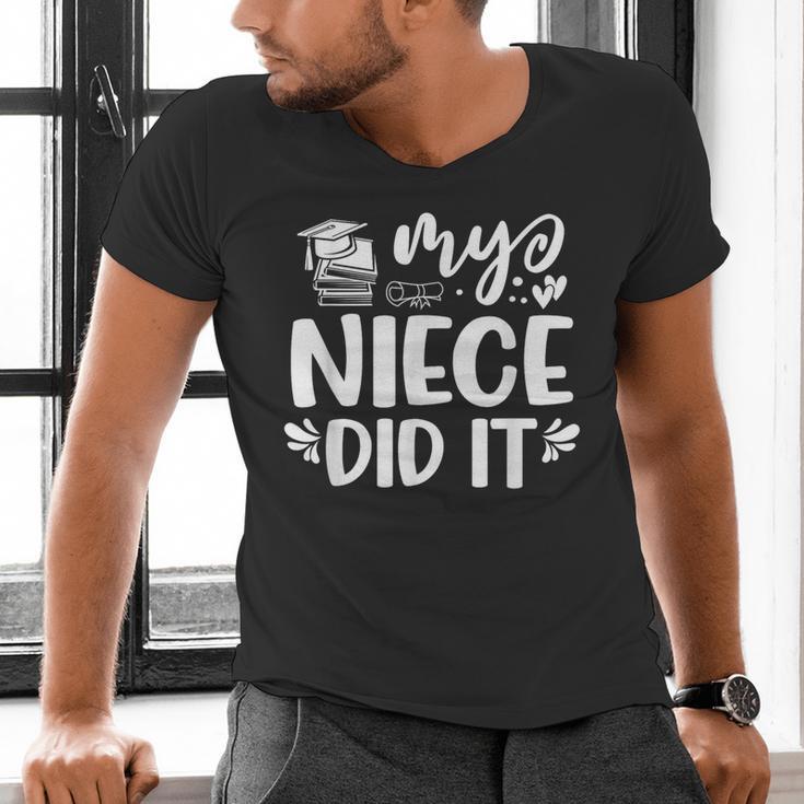 My Niece Did It Graduation Graduated Men's V-Neck T-Shirt