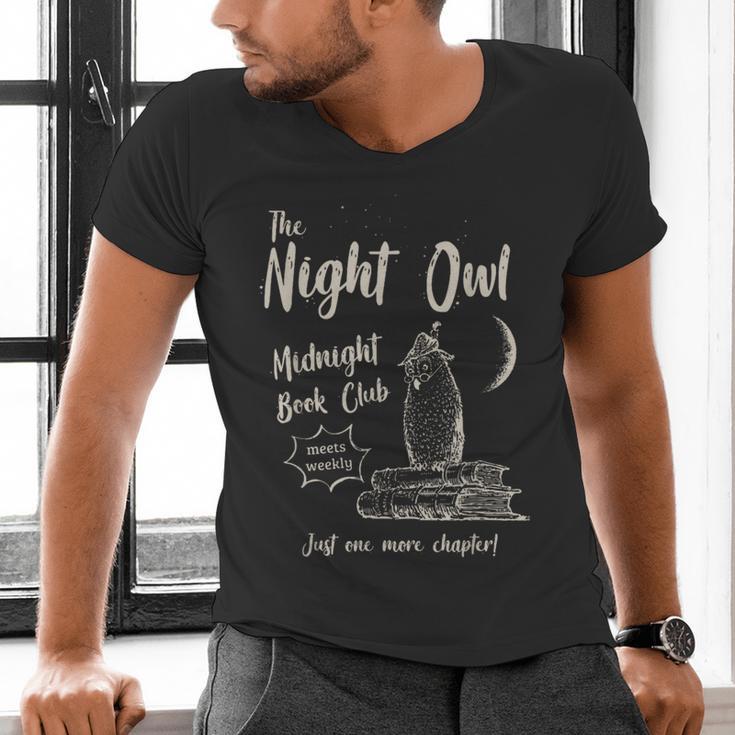 Night Owl Book Club Bookish Book Lover Tee Men's V-Neck T-Shirt Night Owl Book Club Bookish Book Lover Tee Men's V-Neck T-Shirt