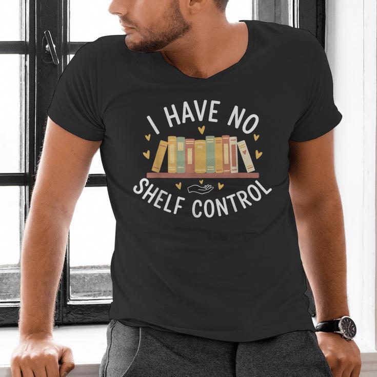 I Have No Shelf Control Book Lovers Teacher Women Graphic Men's V-Neck T-Shirt