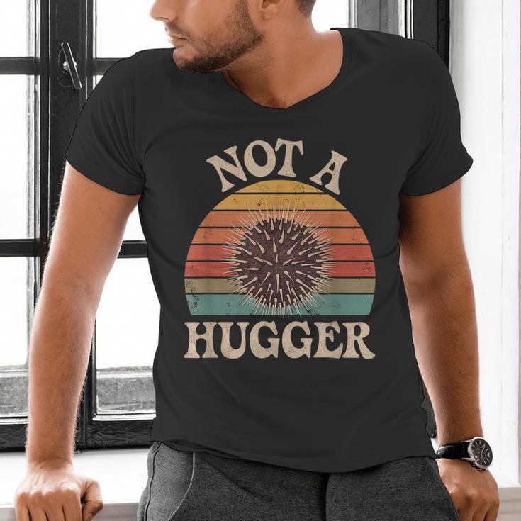 Not A Hugger Retro Sea Urchin Sarcastic Introvert Men's V-Neck T-Shirt