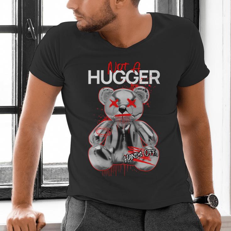 Not A Hugger Teddy Bear Antisocial Introvert Men's V-Neck T-Shirt Not A Hugger Teddy Bear Antisocial Introvert Men's V-Neck T-Shirt