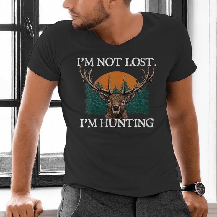 Im Not Lost Im Hunting Introvert Hunter Antisocial Men's V-Neck T-Shirt