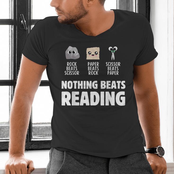 Nothing Beats Reading Librarian Book Bookworm Men's V-Neck T-Shirt