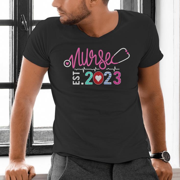 Nurse Graduation RN Nursing School Nurse Established 2023 Men's V-Neck T-Shirt