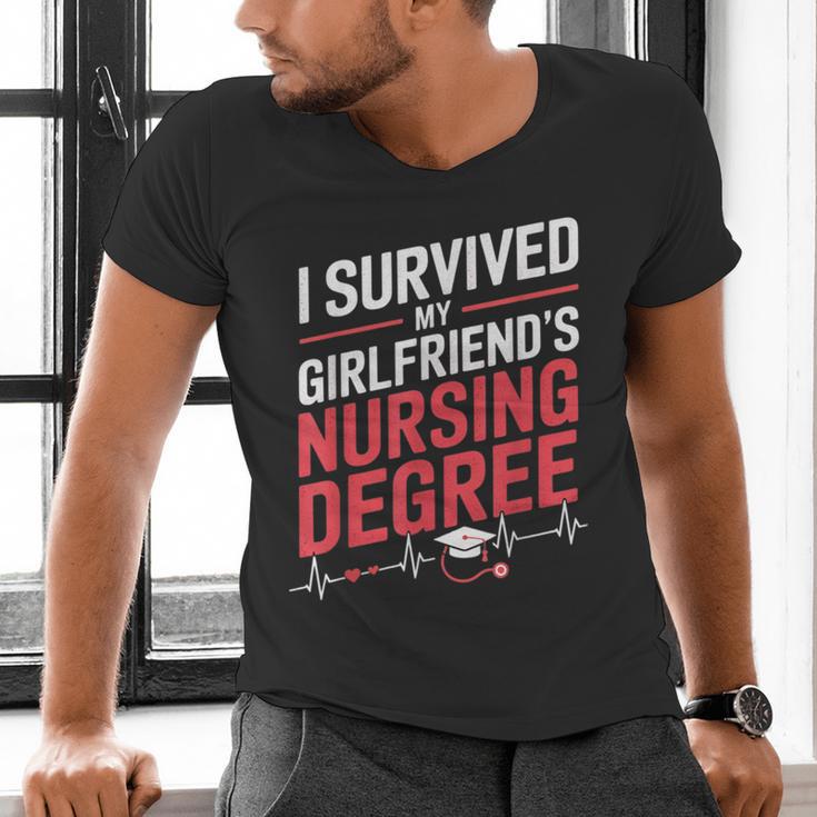 Nurse Graduation I Survived My Girlfriends Nursing Degree Men's V-Neck T-Shirt