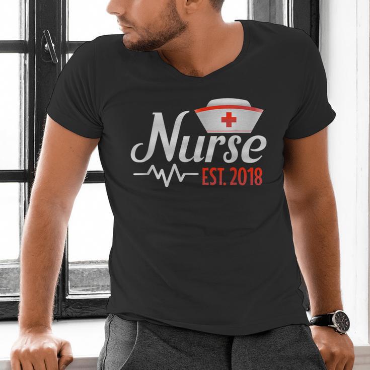 Nurse Nursing School Graduation Est 2018 Shirt Men's V-Neck T-Shirt