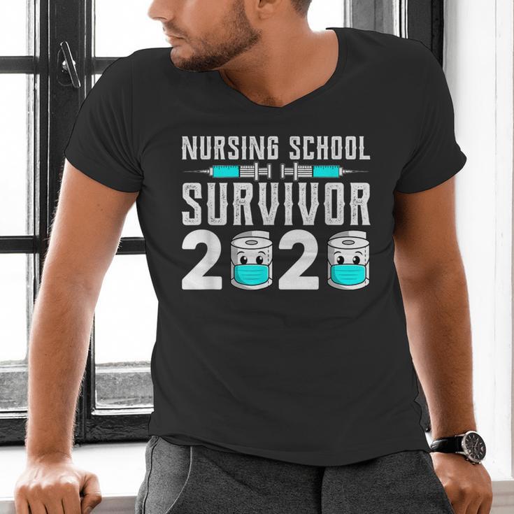 Nursing School Survivor Graduation Nurse RN 2020 Friend Men's V-Neck T-Shirt