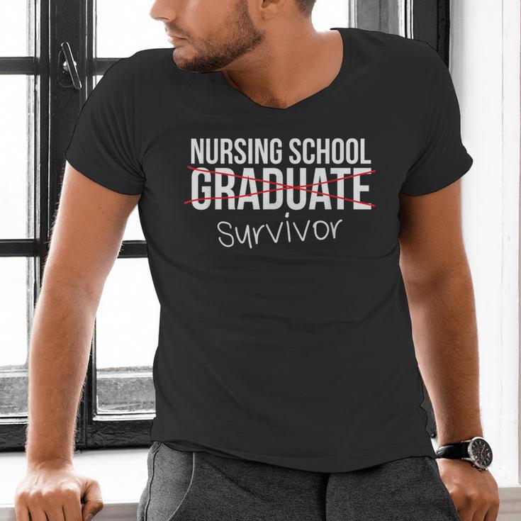 Nursing School Survivor Graduation T-Shirt Men's V-Neck T-Shirt