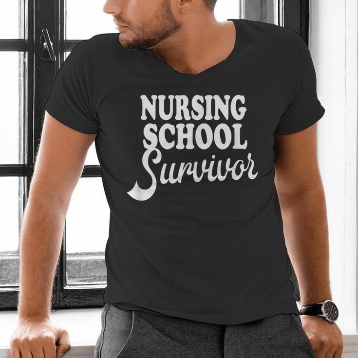 Nursing School Survivor Nurse Graduation Medical T-Shirt Men's V-Neck T-Shirt